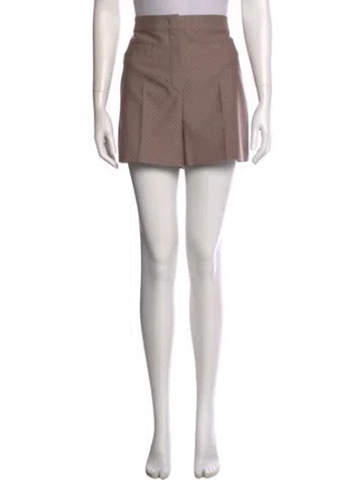 Pre-owned Fendi Virgin Wool Mini Shorts W/ Tags In Pink
