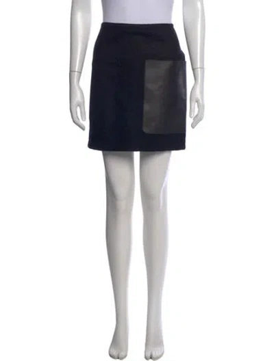 Pre-owned Fendi Virgin Wool Mini Skirt In Black