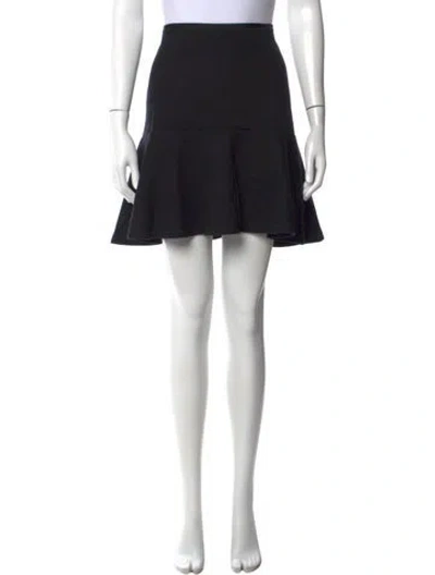 Pre-owned Fendi Virgin Wool Mini Skirt In Black