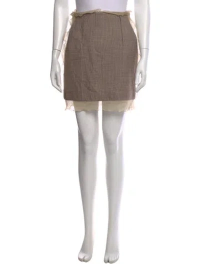 Pre-owned Fendi Virgin Wool Mini Skirt In Brown