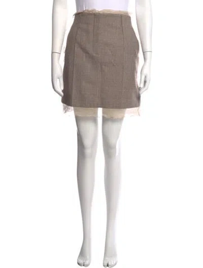 Pre-owned Fendi Virgin Wool Mini Skirt In Brown