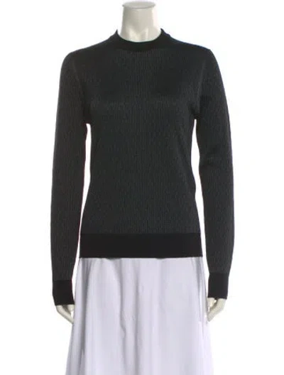 Pre-owned Fendi Virgin Wool Mock Neck Sweater W/ Tags In Black
