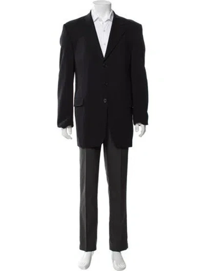 Pre-owned Fendi Virgin Wool Overcoat In Black