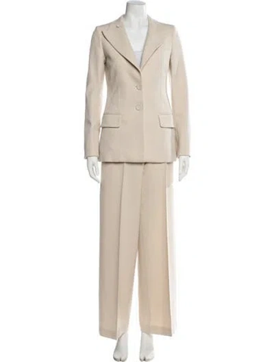 Pre-owned Fendi Virgin Wool Pant Set In Neutral