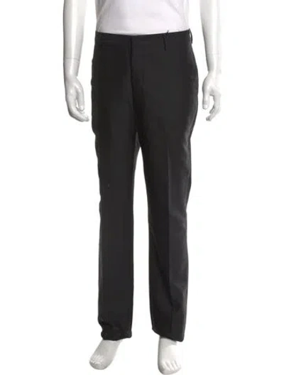 Pre-owned Fendi Virgin Wool Pants In Black