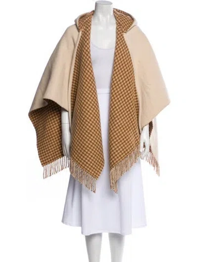 Pre-owned Fendi Virgin Wool Plaid Print Jacket In Neutral