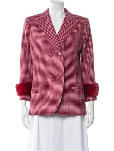 Pre-owned Fendi Virgin Wool Polka Dot Print Jacket In Red