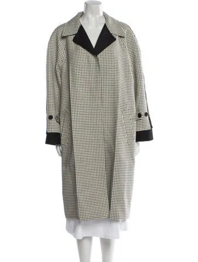 Pre-owned Fendi Virgin Wool Printed Coat In Neutral