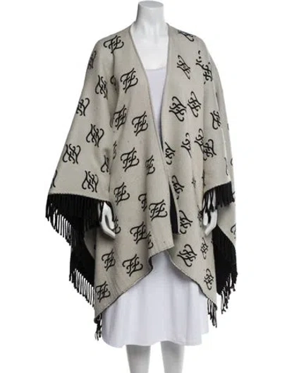 Pre-owned Fendi Virgin Wool Printed Sweater In Black