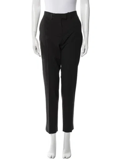 Pre-owned Fendi Virgin Wool Skinny Leg Pants In Black