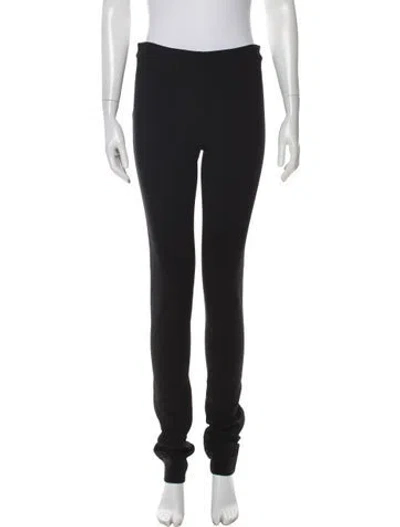 Pre-owned Fendi Virgin Wool Skinny Leg Pants In Black