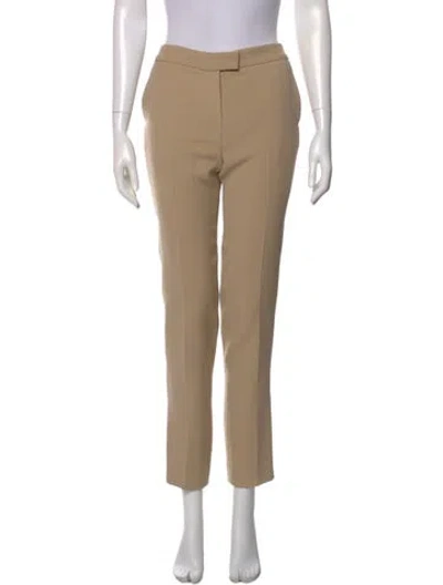 Pre-owned Fendi Virgin Wool Skinny Leg Pants In Neutral
