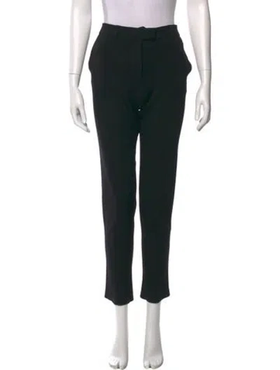 Pre-owned Fendi Virgin Wool Straight Leg Pants In Black