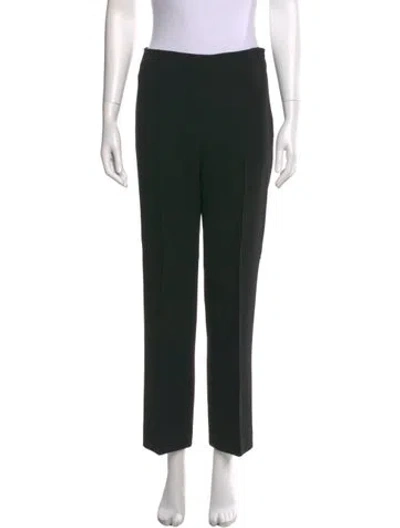 Pre-owned Fendi Virgin Wool Straight Leg Pants In Black