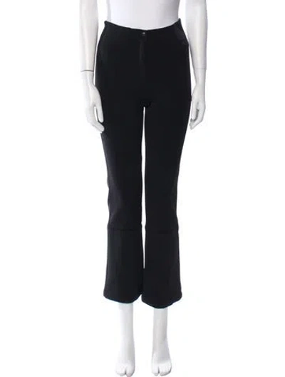 Pre-owned Fendi Virgin Wool Straight Leg Pants In Black