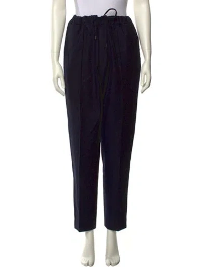 Pre-owned Fendi Virgin Wool Straight Leg Pants In Black