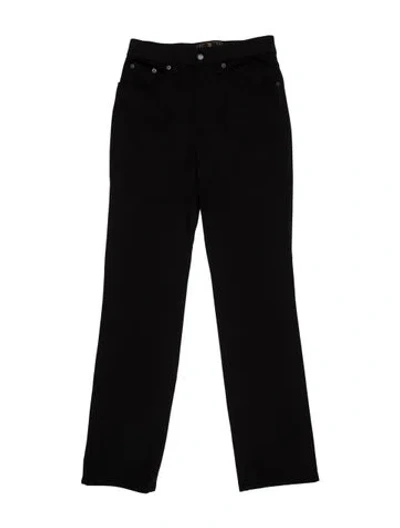 Pre-owned Fendi Virgin Wool Straight Leg Pants In Black
