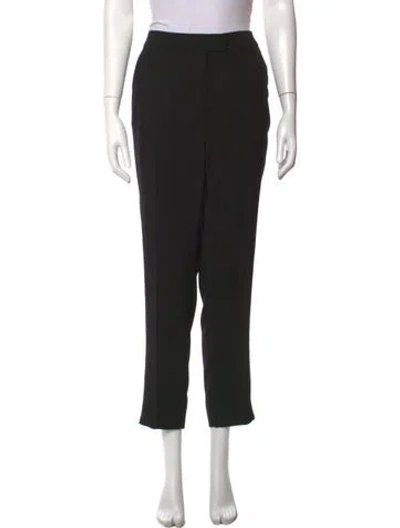 Pre-owned Fendi Virgin Wool Straight Leg Pants In Black