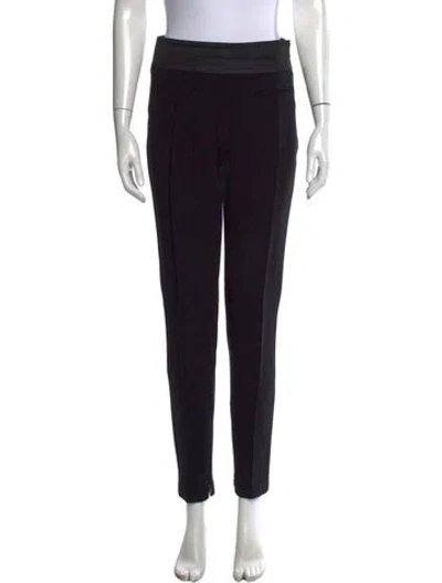 Pre-owned Fendi Virgin Wool Straight Leg Pants In Black