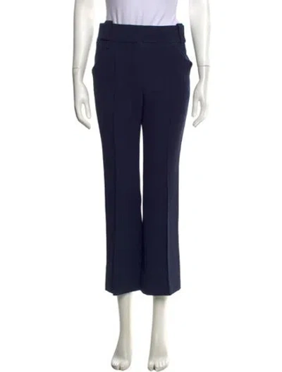 Pre-owned Fendi Virgin Wool Straight Leg Pants In Blue