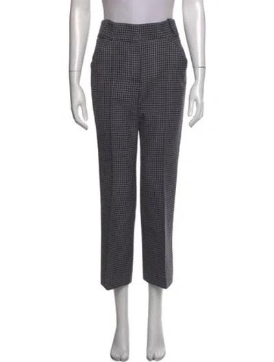 Pre-owned Fendi Virgin Wool Straight Leg Pants In Blue