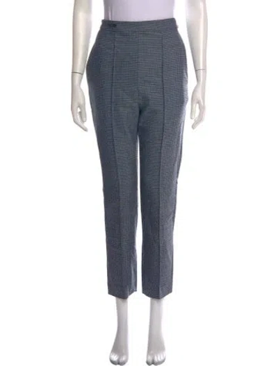 Pre-owned Fendi Virgin Wool Straight Leg Pants In Blue
