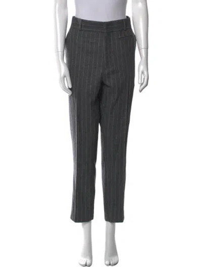 Pre-owned Fendi Virgin Wool Straight Leg Pants In Gray