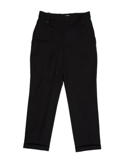 Pre-owned Fendi Virgin Wool Straight Leg Pants In Grey