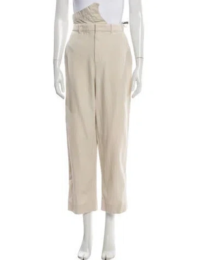 Pre-owned Fendi Virgin Wool Straight Leg Pants In Neutrals