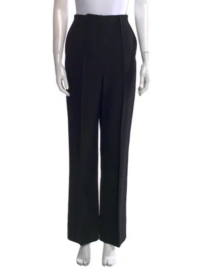 Pre-owned Fendi Virgin Wool Straight Leg Pants W/ Tags In Black