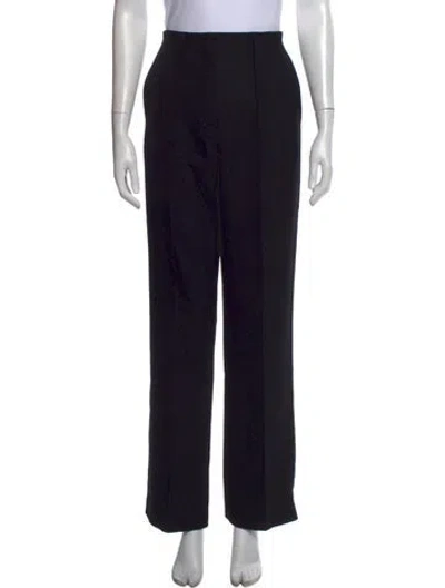 Pre-owned Fendi Virgin Wool Straight Leg Pants W/ Tags In Black