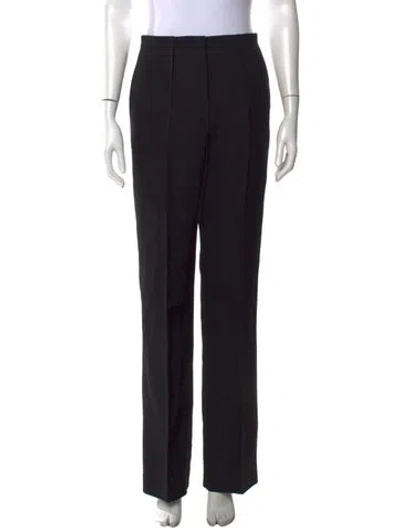 Pre-owned Fendi Virgin Wool Straight Leg Pants W/ Tags In Black