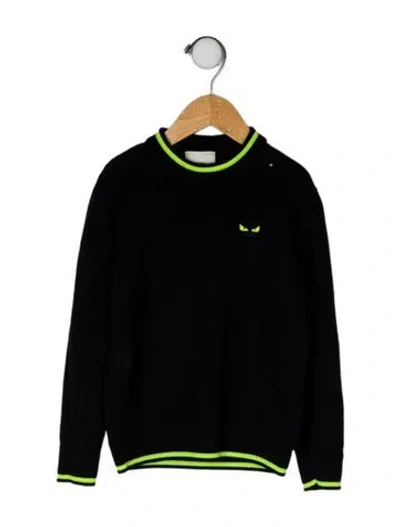Pre-owned Fendi Kids' Virgin Wool Sweater In Black