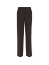 Fendi Virgin Wool Trouser With Metal Ff Details In Purple
