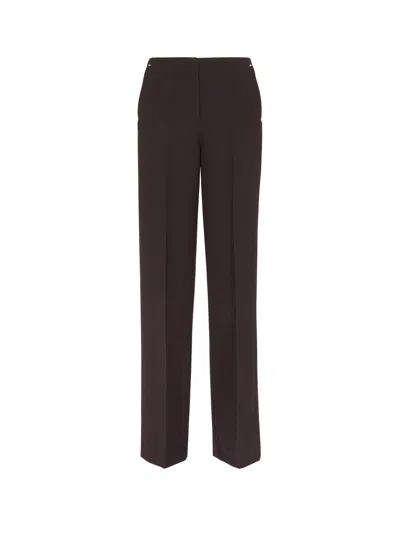 Fendi Virgin Wool Trouser With Metal Ff Details In Multicolor