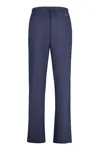 Fendi Pleat-detailing Wool Trousers In Blue