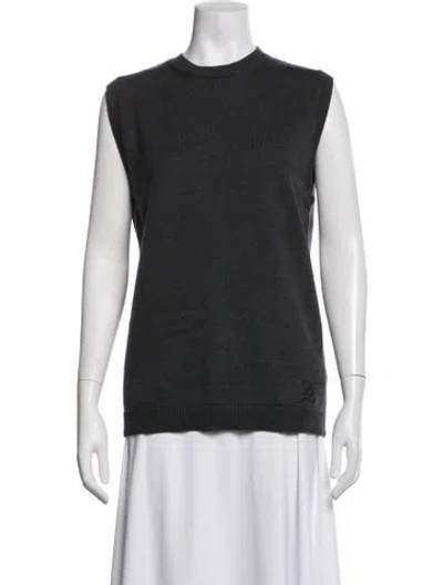 Pre-owned Fendi Virgin Wool Vest In Grey