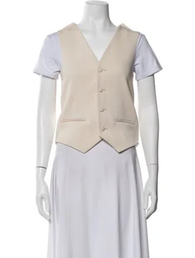Pre-owned Fendi Virgin Wool Vest In Neutrals