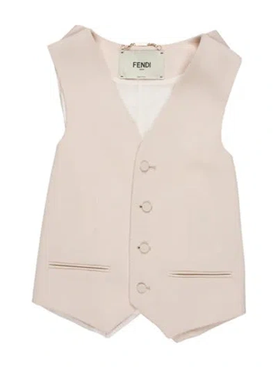 Pre-owned Fendi Virgin Wool Vest In Neutrals