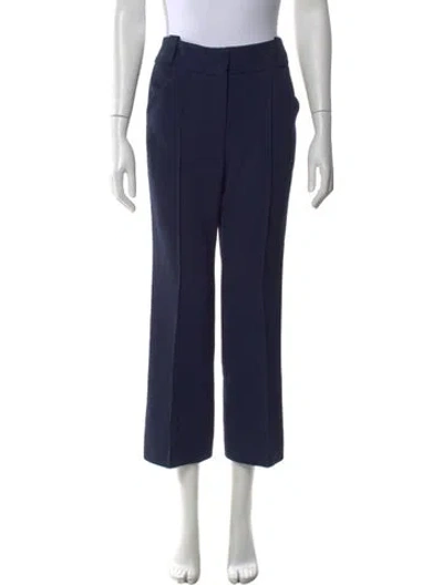 Pre-owned Fendi Virgin Wool Wide Leg Pants In Blue