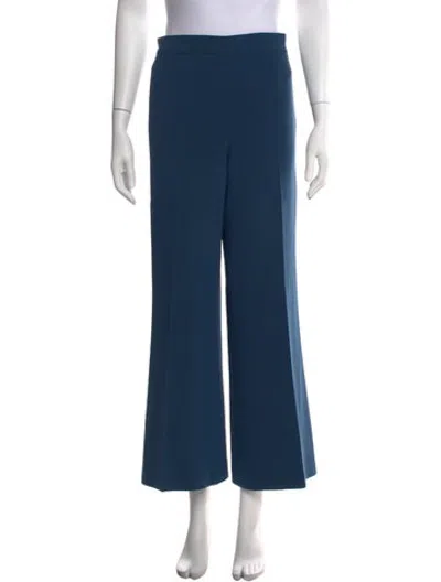 Pre-owned Fendi Virgin Wool Wide Leg Pants In Blue