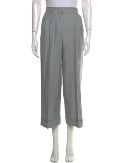 Pre-owned Fendi Virgin Wool Wide Leg Pants In Gray
