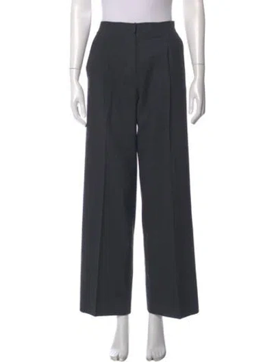 Pre-owned Fendi Virgin Wool Wide Leg Pants In Gray