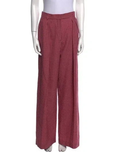 Pre-owned Fendi Virgin Wool Wide Leg Pants In Pink