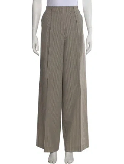 Pre-owned Fendi Virgin Wool Wide Leg Pants W/ Tags In Neutral