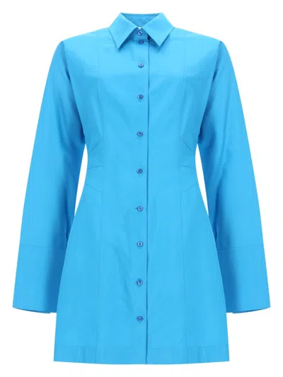Fendi Viscose Blend Mini Dress In Blue
