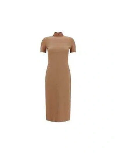 Pre-owned Fendi Viscose Dress In Beige