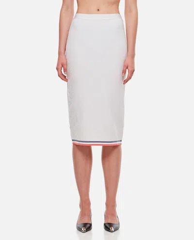 Fendi Viscose Ff Midi Skirt In White