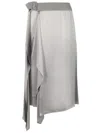 Fendi Asymmetrical Grey Skirt With Draped Detail In Rtu Grey