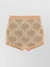 Fendi Viscose Shorts With Embroidered Floral Pattern In Neutral
